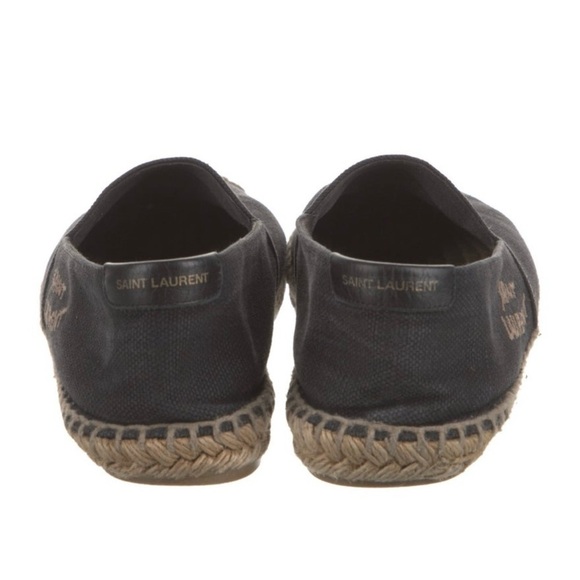 Saint Laurent Canvas Espadrilles – Black Slip-On Designer Shoes - Picture 4 of 5